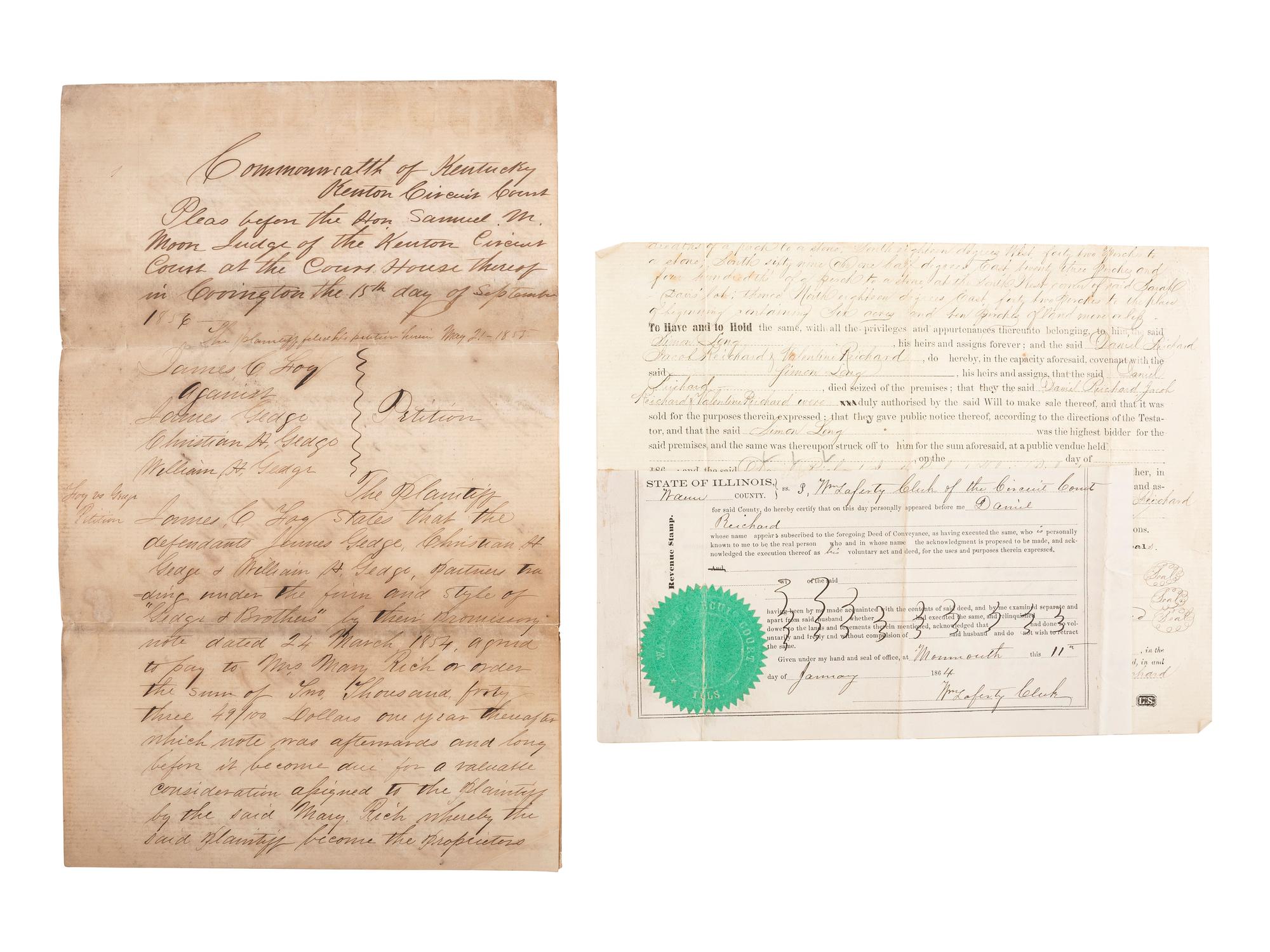 [CIVIL WAR]. Ephemera including elaborately engraved postal cover, wounded soldier's letter, railroad bill of lading for hospital stores, and more