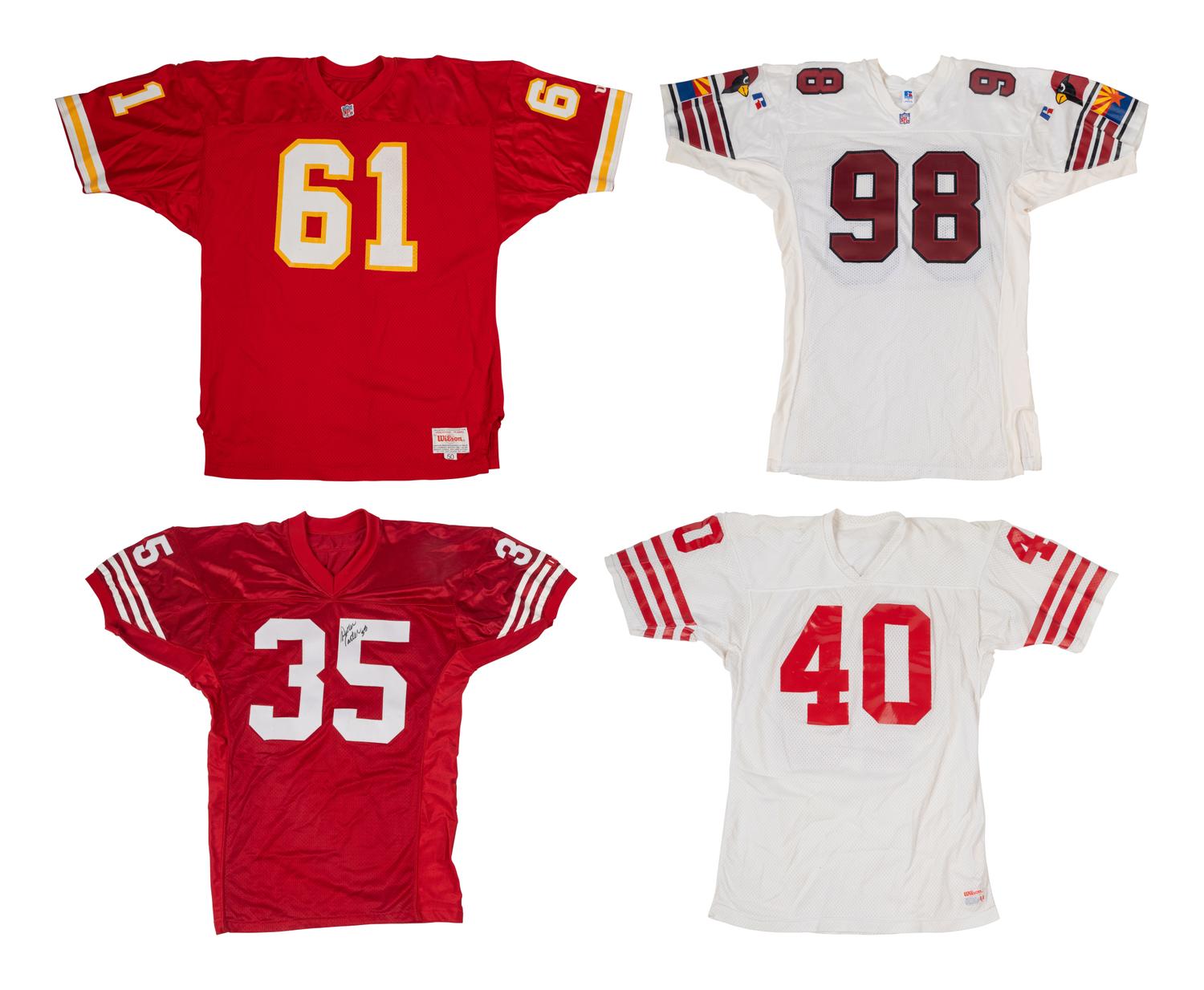 A Group of Four Vintage Football Jerseys from The Collection of Sports Super Agent Steve Zucker,