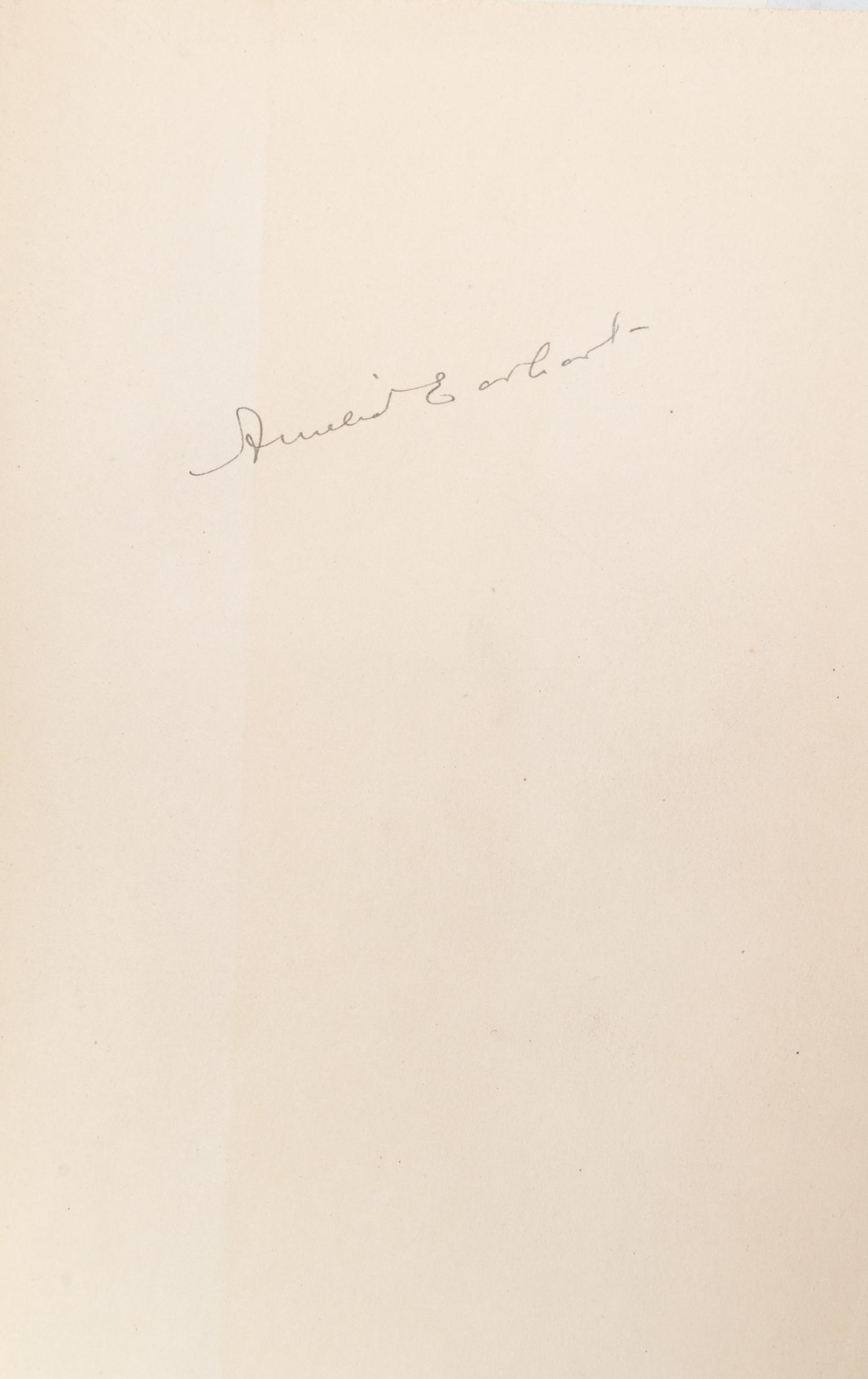 EARHART, AMELIA. The Fun of It... New York, 1932. Third printing. Signed by Earhart.