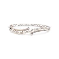 CULTURED PEARL AND DIAMOND BANGLE BRACELET