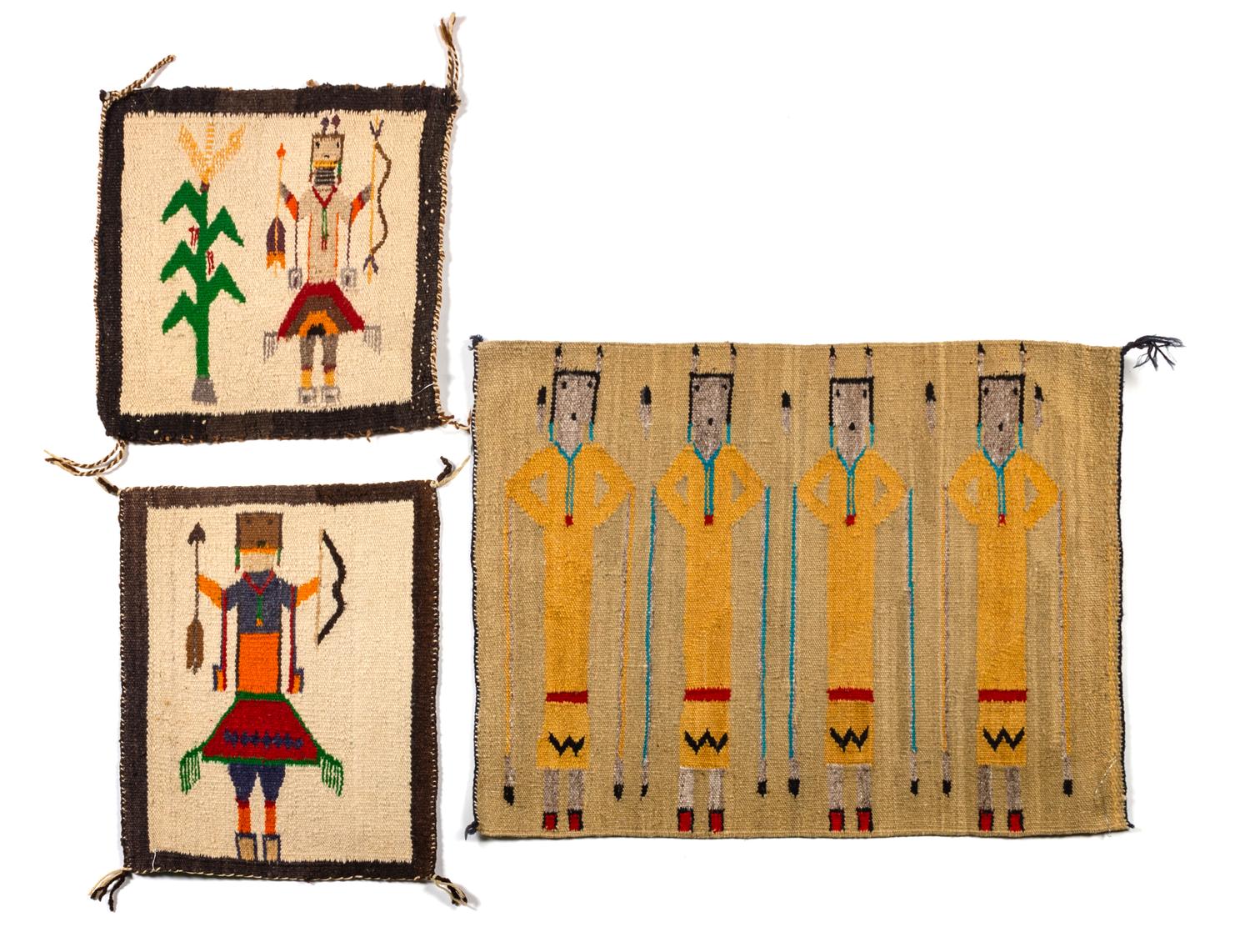Group of Three Figural Weavings