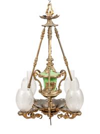 A Continental Gilt Bronze and Glass Chandelier