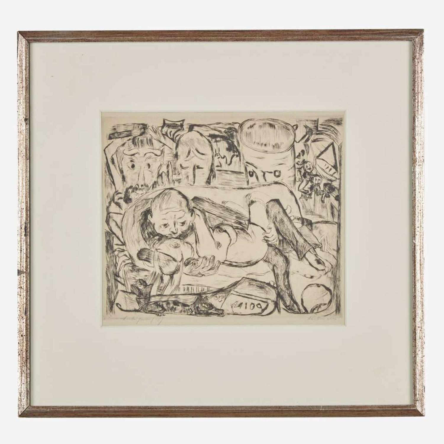 Max Beckmann (German, 1884-1950) Lovers II (Liebespaar II), plate 5 from the Gesichter portfolio