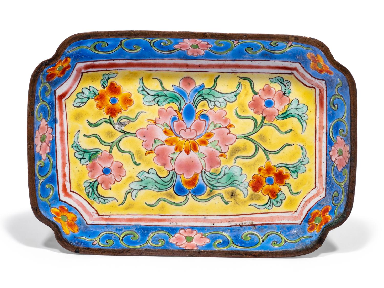 Six Chinese Canton Enamel on Copper Wares