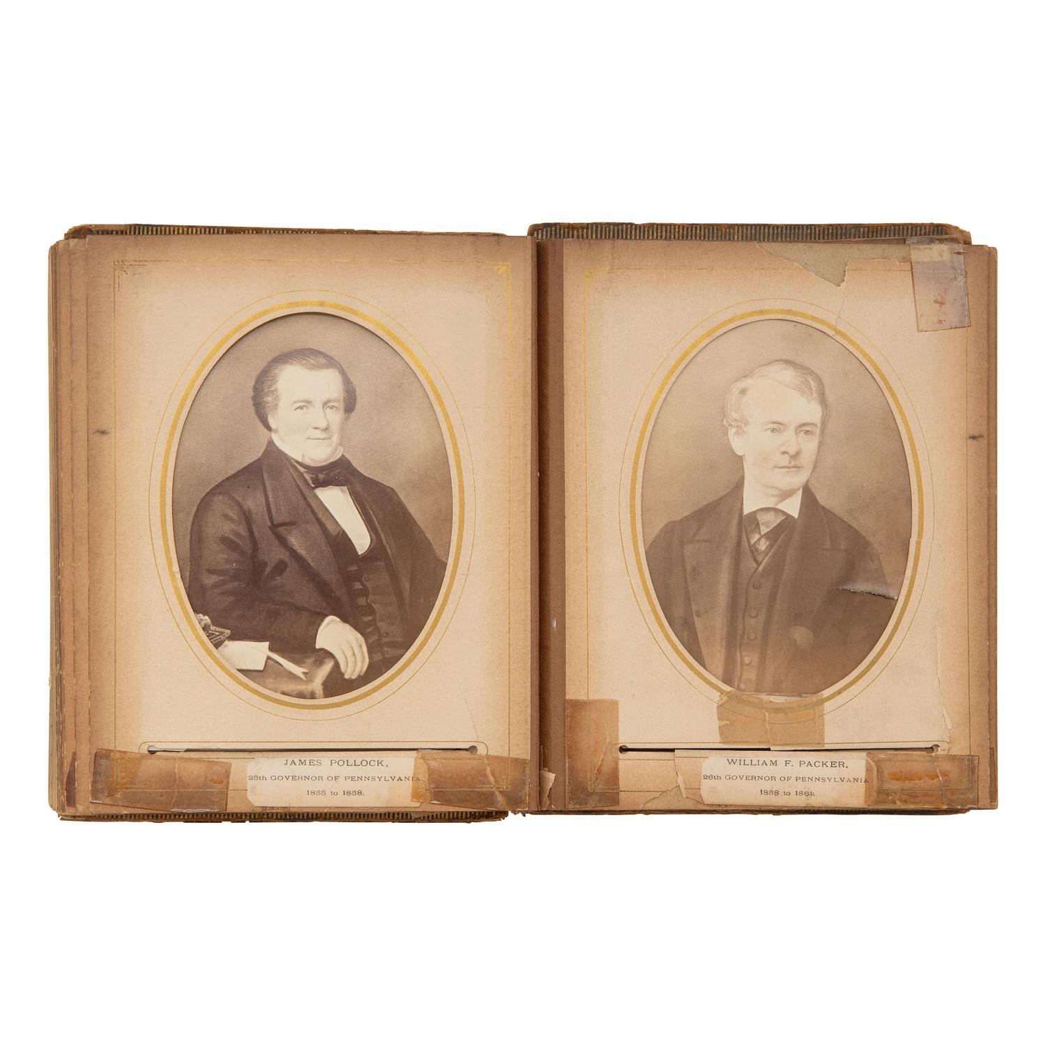 [Early Photography] Cabinet Card Album of 18th-19th century Pennsylvania Governors