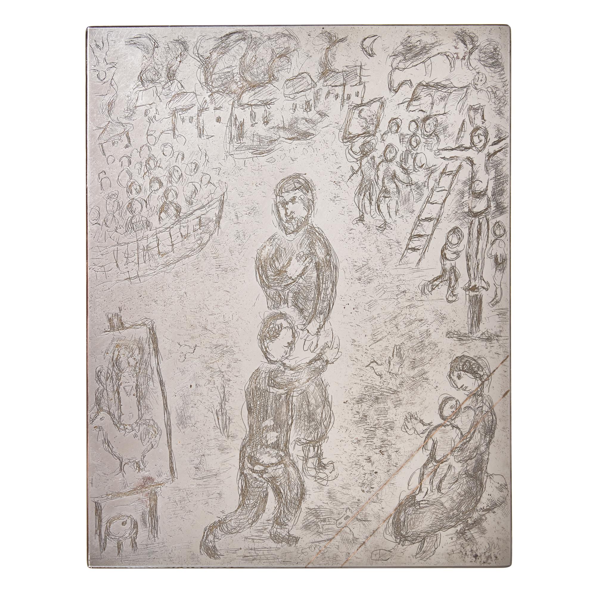 Marc Chagall (Belarusian/French, 1887–1985) — Original Copper Plate for Le Retour de l'Enfant Prodigue (from Songes ), 1981