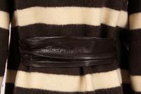 Madame Grès Haute Couture Wool Striped Dress with Leather Belt, 1960s