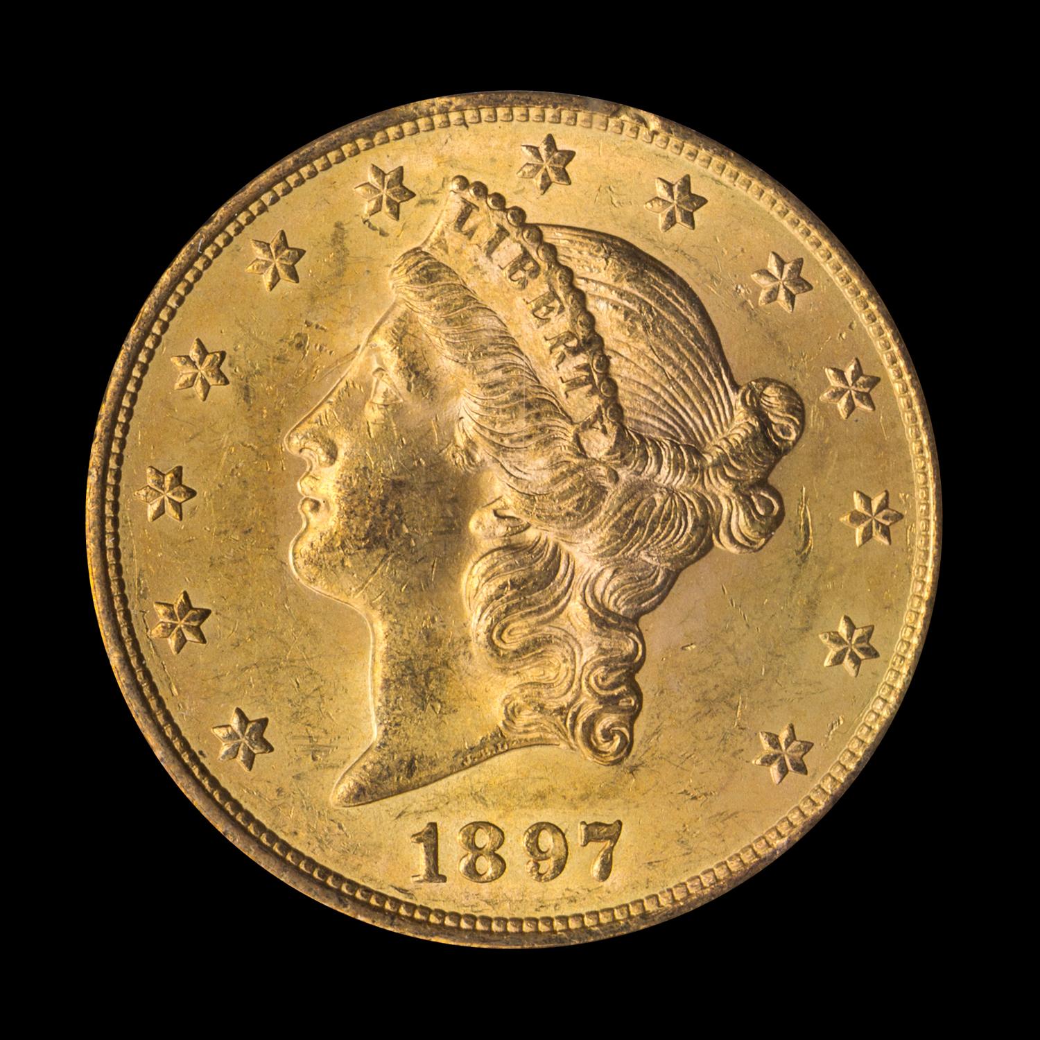 A United States 1897-S Liberty Head $20 Gold Coin
