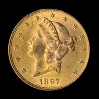 A United States 1897-S Liberty Head $20 Gold Coin
