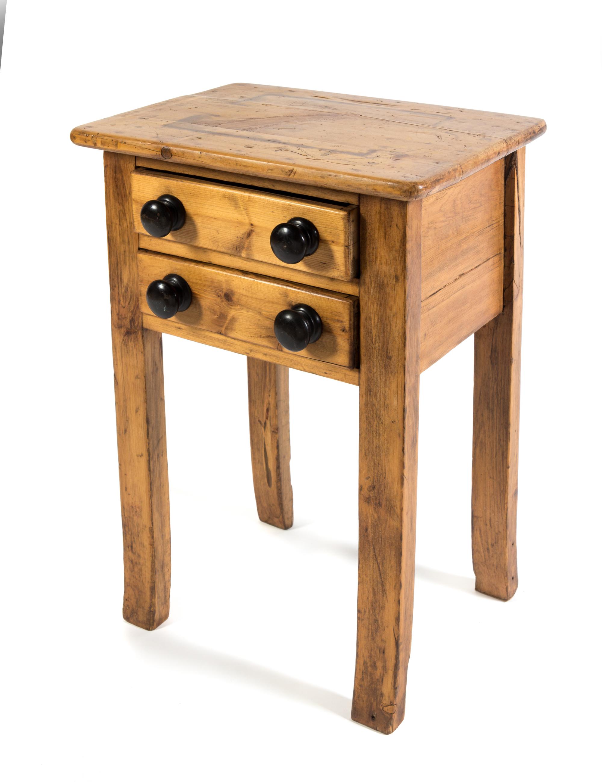 A Rustic Style Pine Side Table Height 29 x width 20 1/2 x depth 15 inches. — 20TH CENTURY