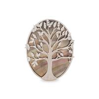 MOTHER-OF-PEARL AND DIAMOND RING
