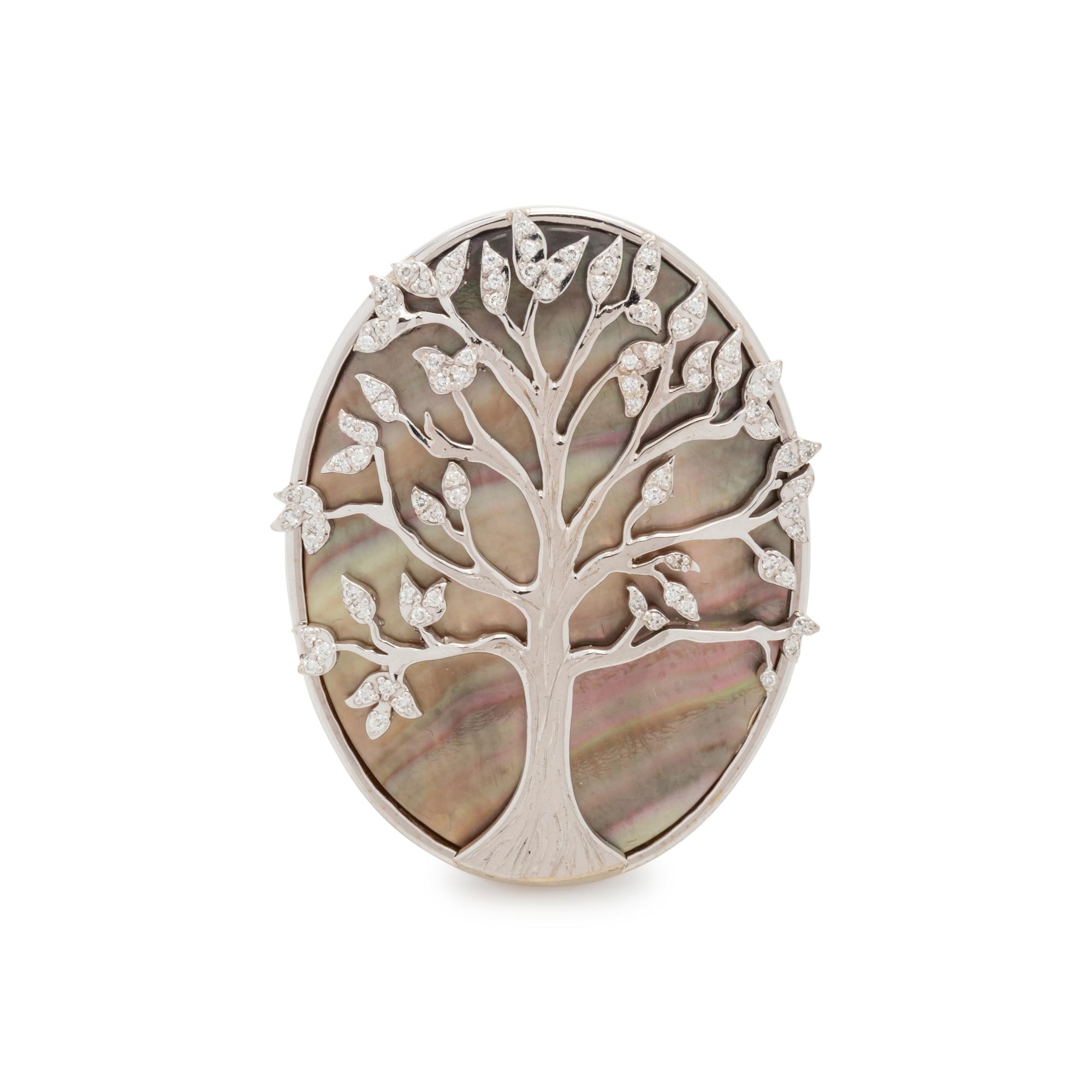 MOTHER-OF-PEARL AND DIAMOND RING
