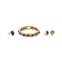 YELLOW GOLD AND LAPIS LAZULI SET
