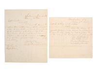 [ENSLAVEMENT & ABOLITION]. A suite of 5 documents related to the "destitute condition" of freedmen taking refuge mostly on the Sea Islands of South Carolina, 1865.