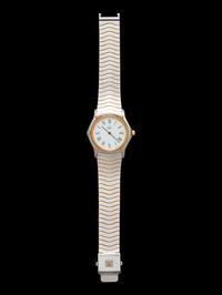 EBEL, STAINLESS STEEL AND YELLOW GOLD 'CLASSIC WAVE' WATCH