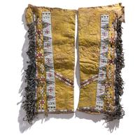 Sioux Beaded Hide Leggings, with Dragonflies