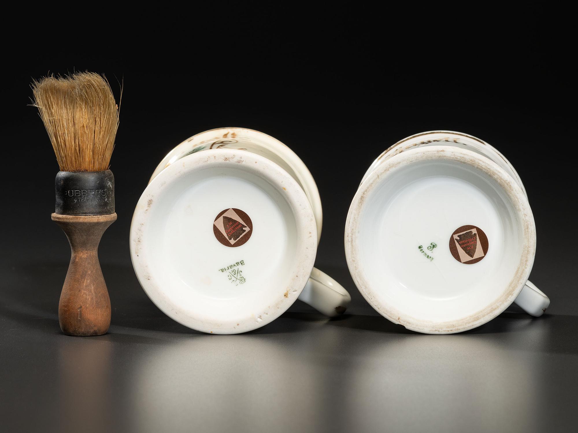 Two Loggers' Porcelain Occupational Shaving Mugs