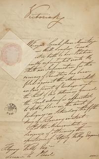 [British Isles] Victoria, Queen. Manuscript Document, signed