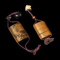Two Japanese Gold Lacquer Inro, Meiji Period — 日本明治時代 蒔繪印籠兩件
