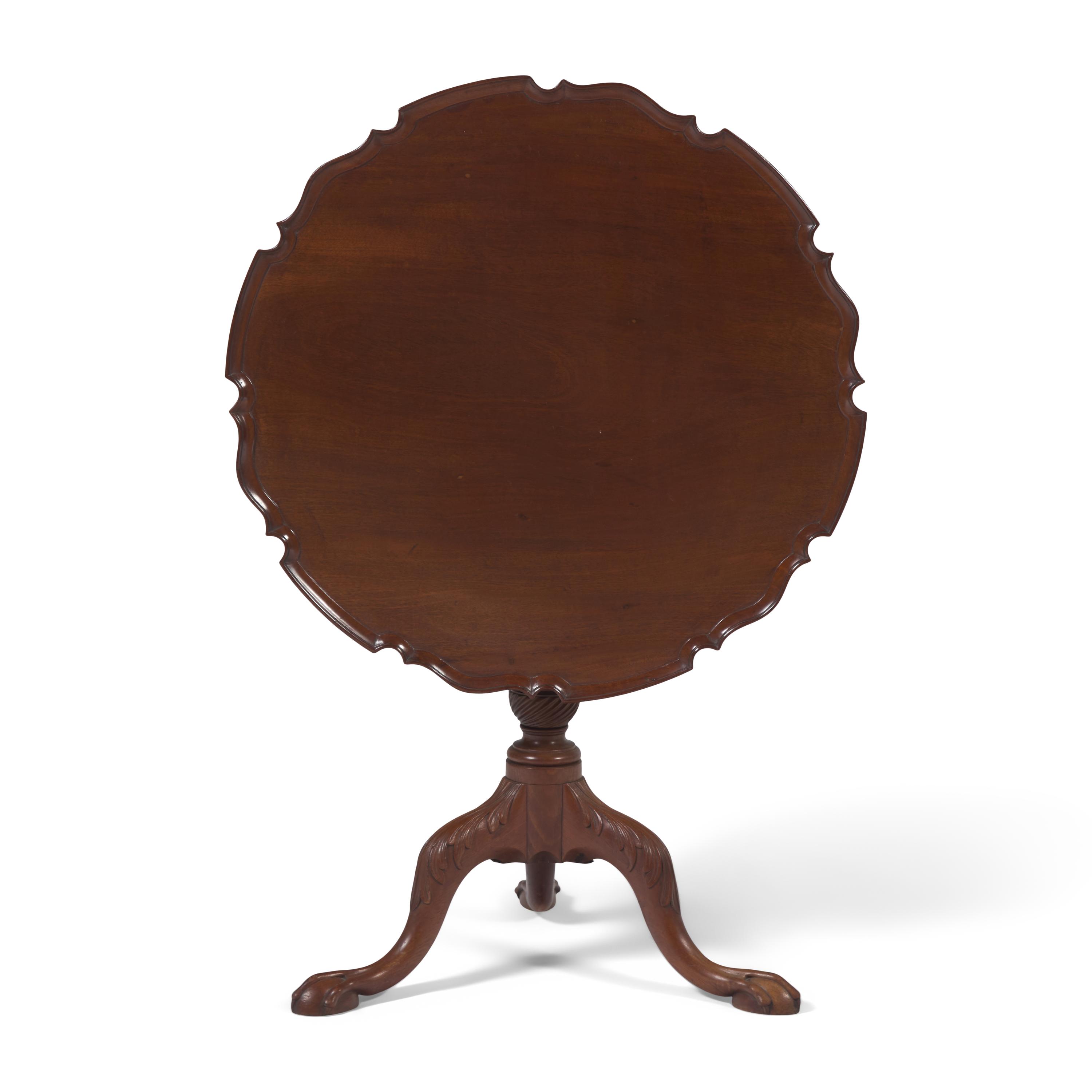 A Chippendale Carved Mahogany Tilt-Top Pie-Crust Tea Table | Freeman's
