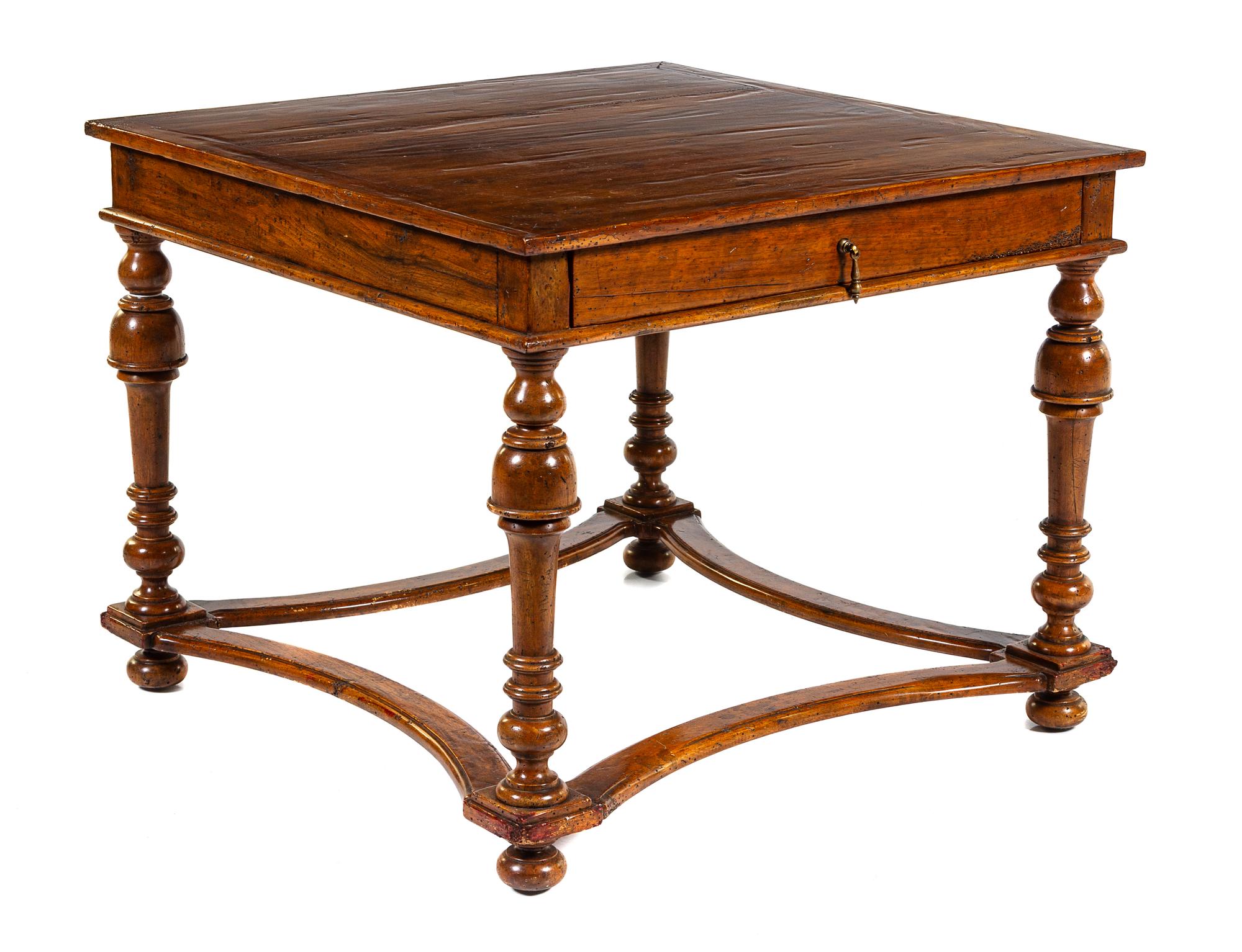 A William and Mary Style Side Table Height 27 1/4 x width 33 3/4 x depth 33 3/4 inches. — 20TH CENTURY WITH EARLIER ELEMENTS