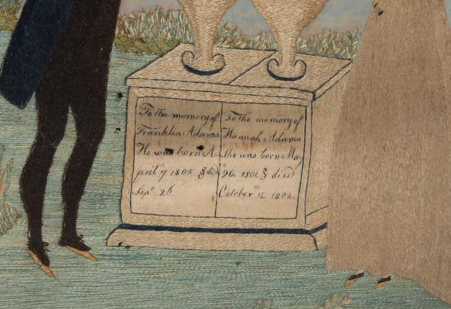 A Memorial Silkwork Embroidered Picture, Wrought by Phebe Adams