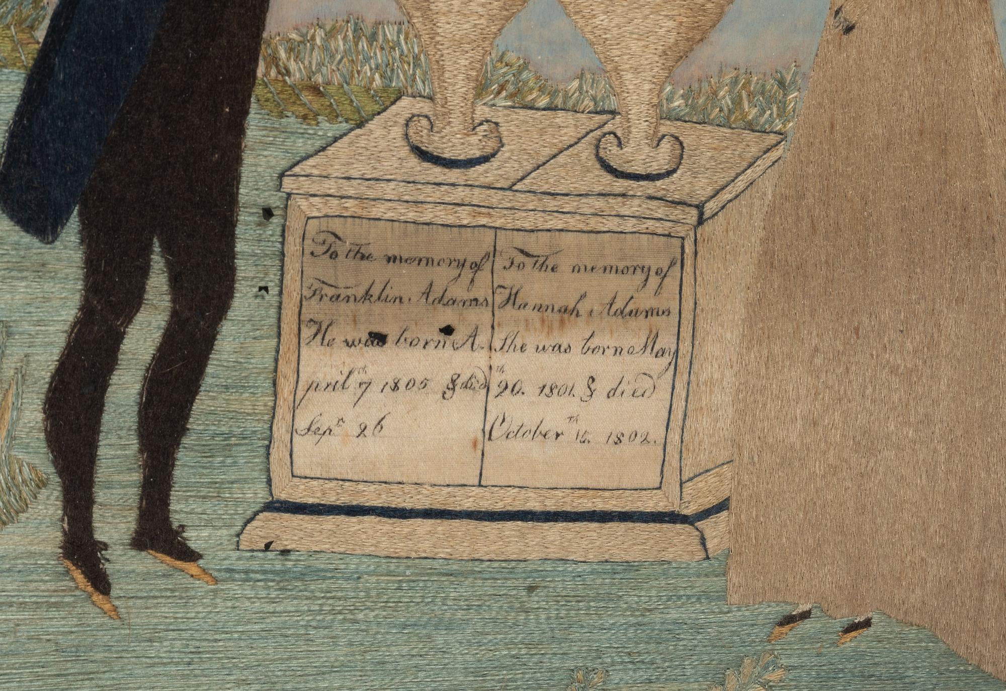 A Memorial Silkwork Embroidered Picture, Wrought by Phebe Adams