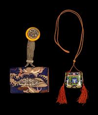 A Japanese Tobacco Purse and A Cloisonné Enamel Inro