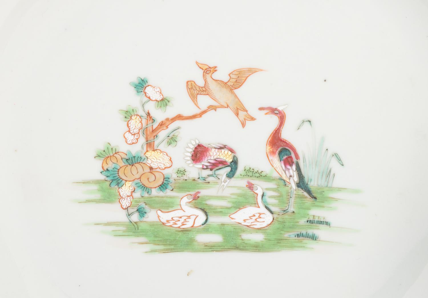 Five Chinese Export Famille Rose Porcelain Plates