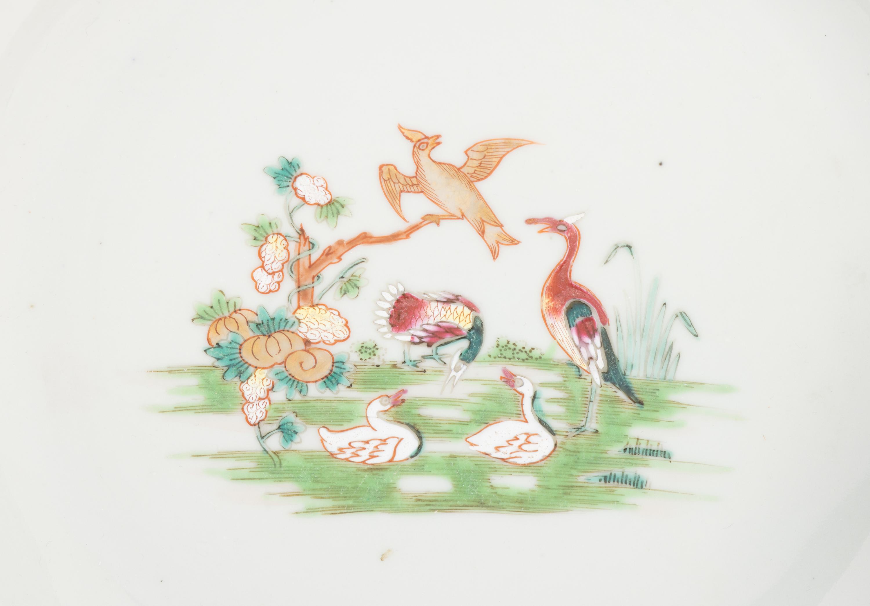 Five Chinese Export Famille Rose Porcelain Plates