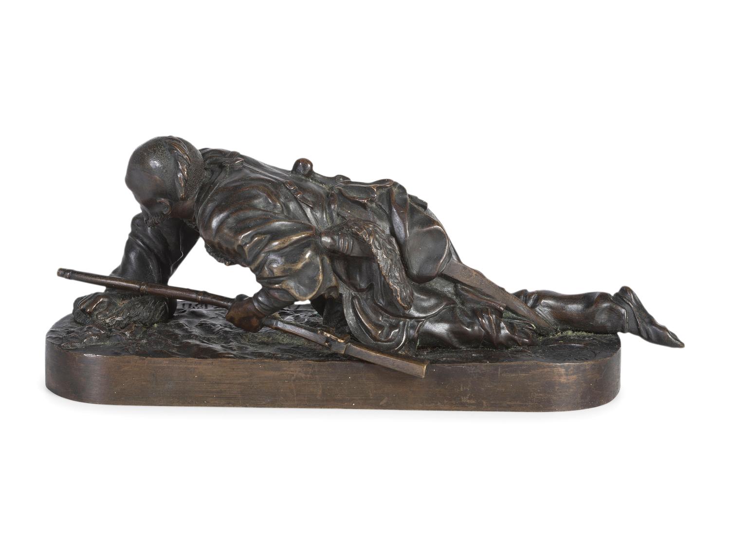 A Russian Bronze Figure of a Cossack