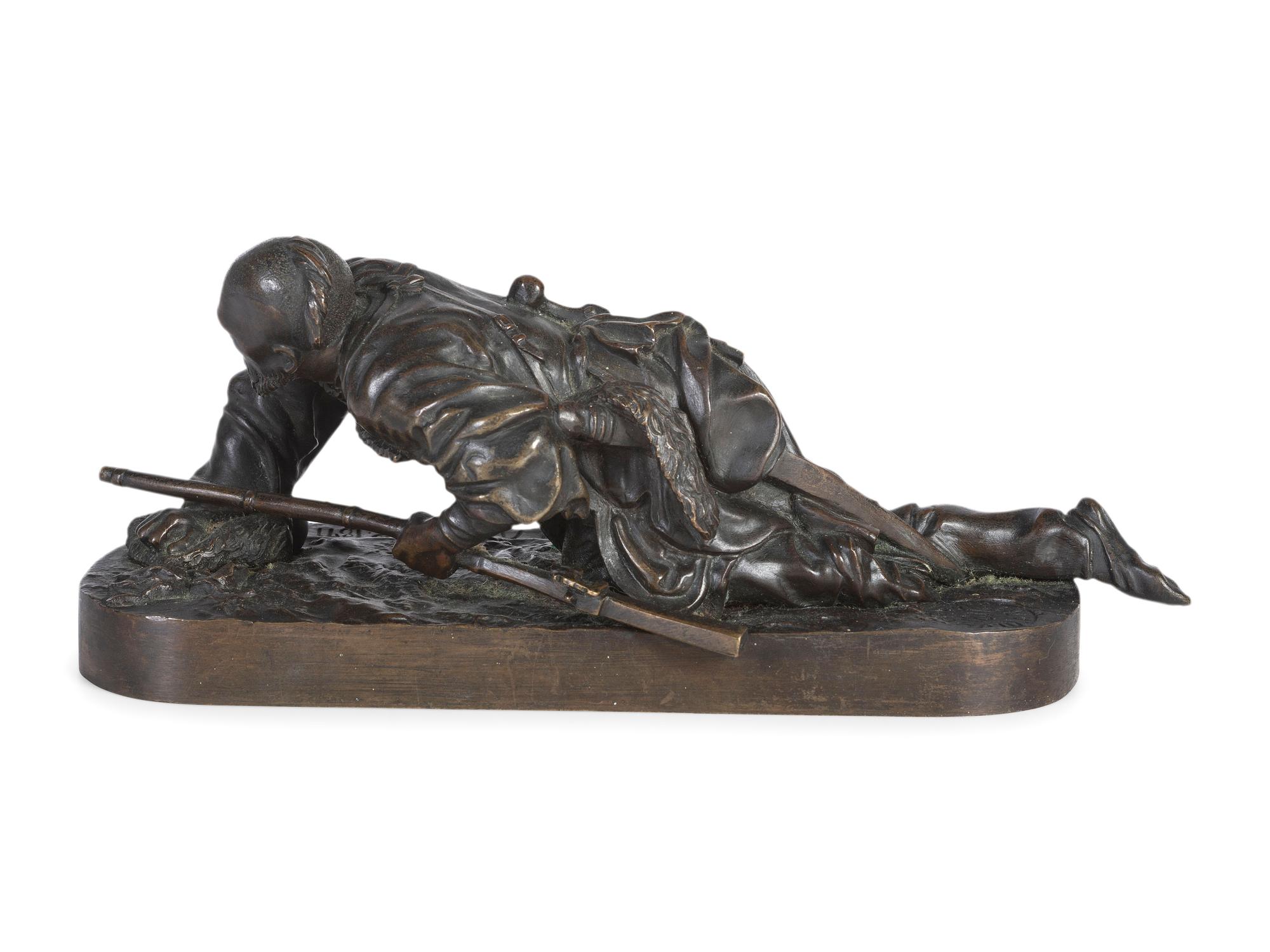 A Russian Bronze Figure of a Cossack