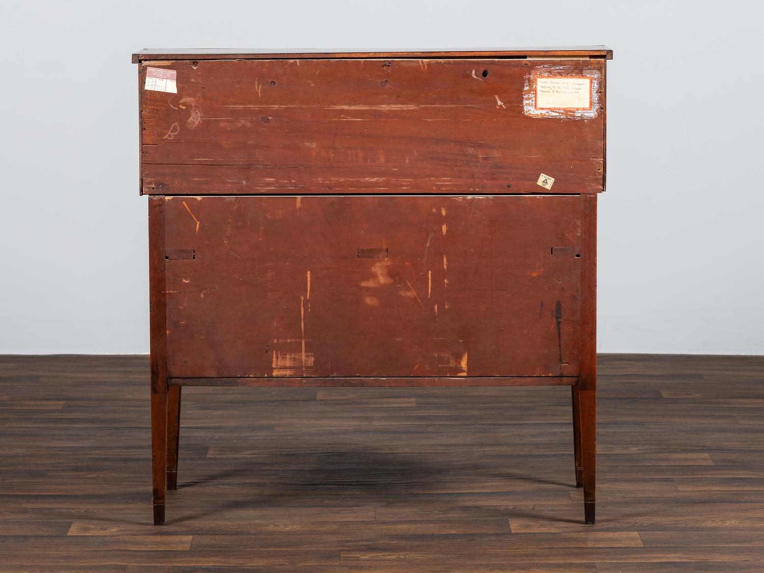 A Federal Mahogany and Marquetry Tambour Desk