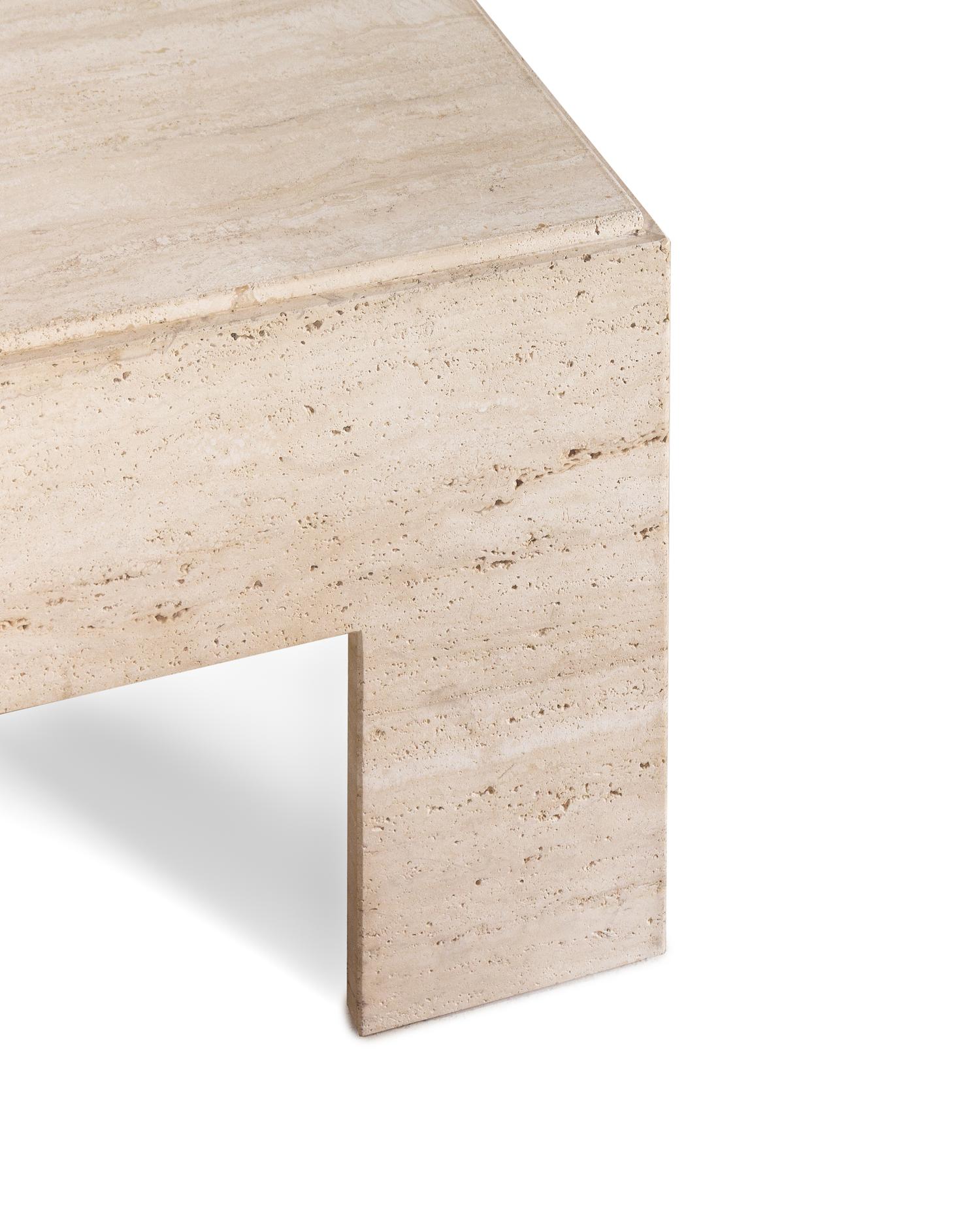 A Travertine Marble Cocktail Table