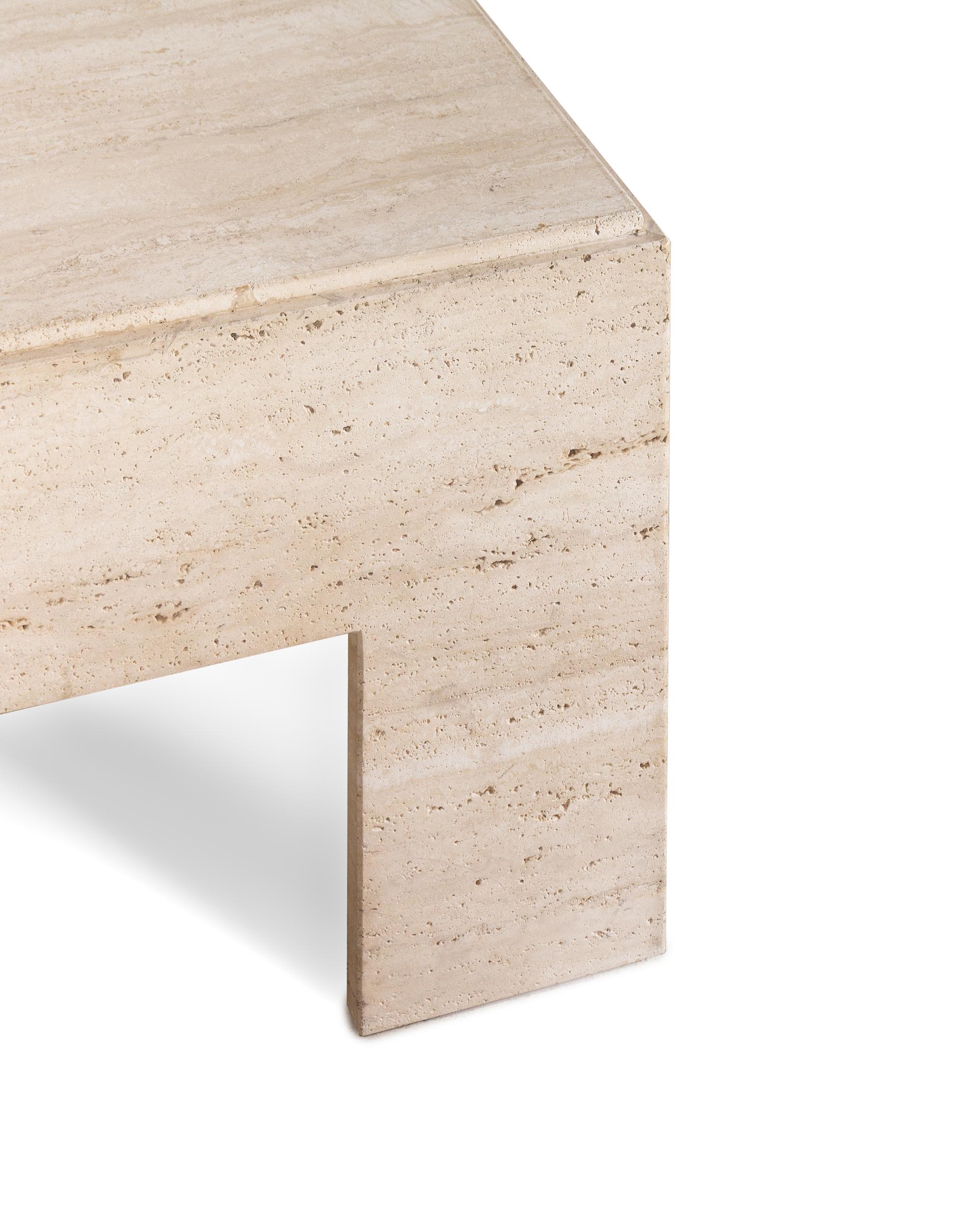 A Travertine Marble Cocktail Table