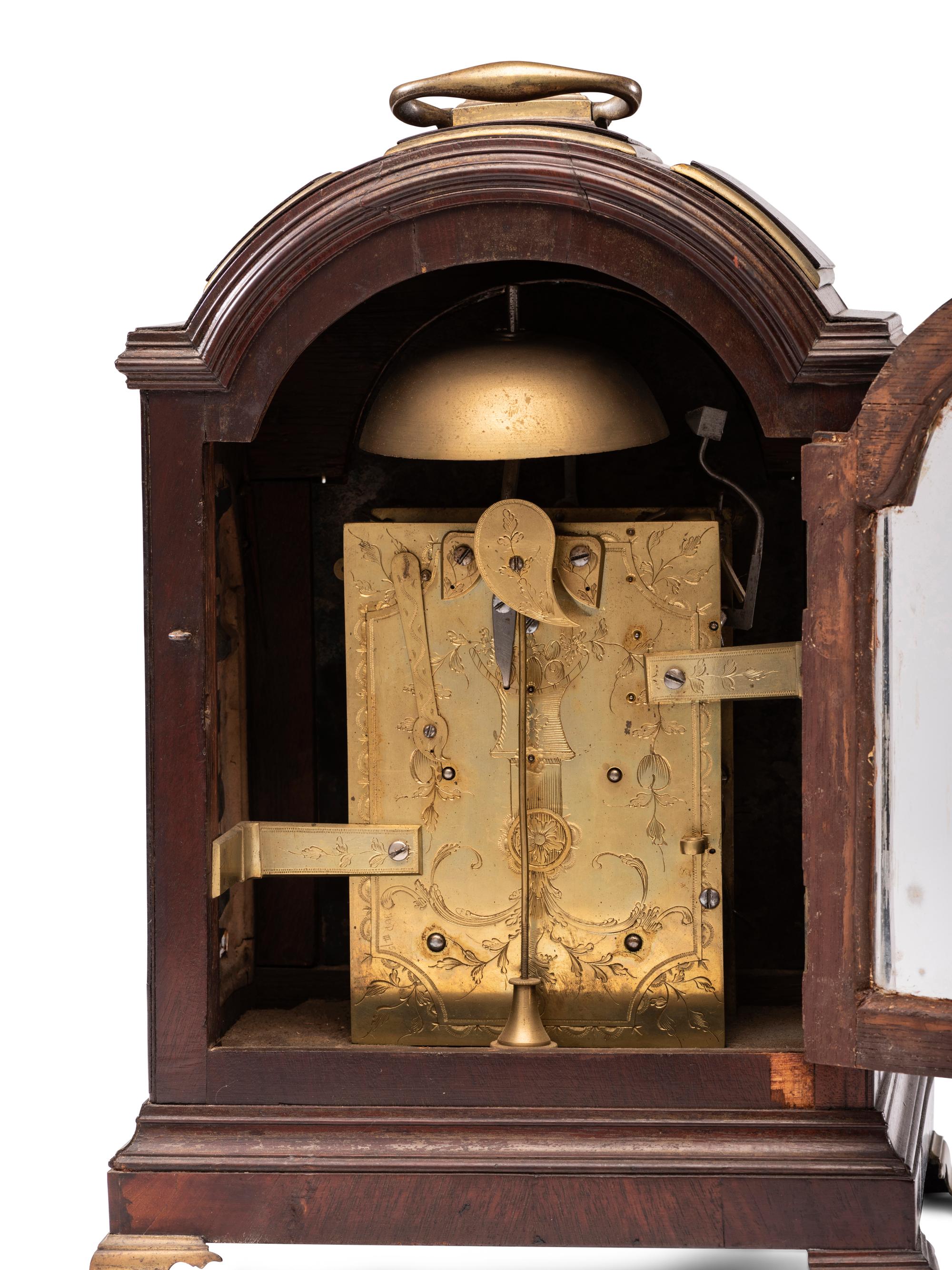 A George III Brass Mounted Mahogany Bracket Clock