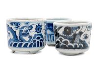 Five Chinese Porcelain Brushpots and Two Incense Burners