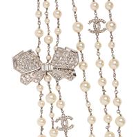 Chanel Faux-Pearl & Rhinestone Necklace