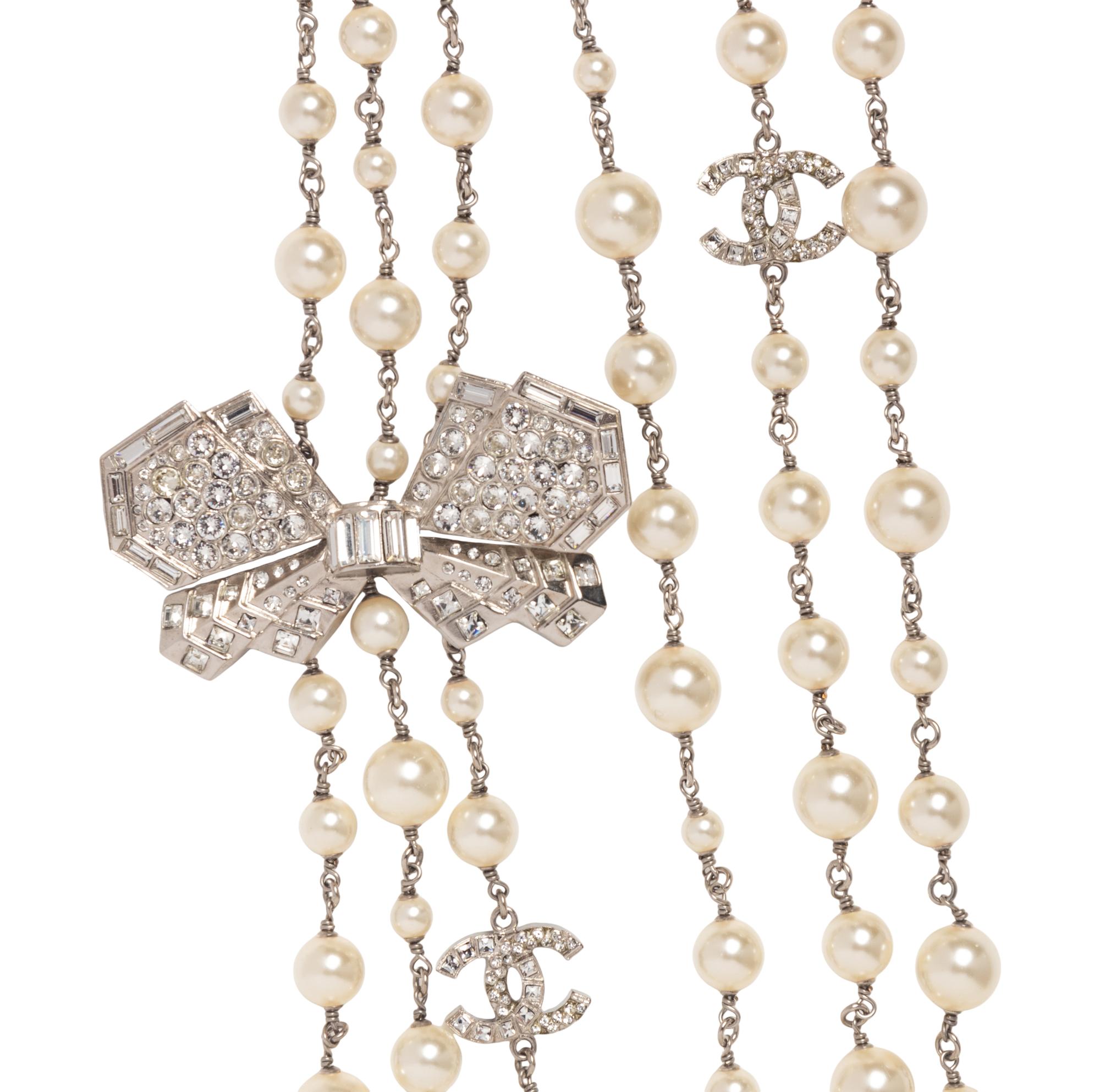 Chanel Faux-Pearl & Rhinestone Necklace