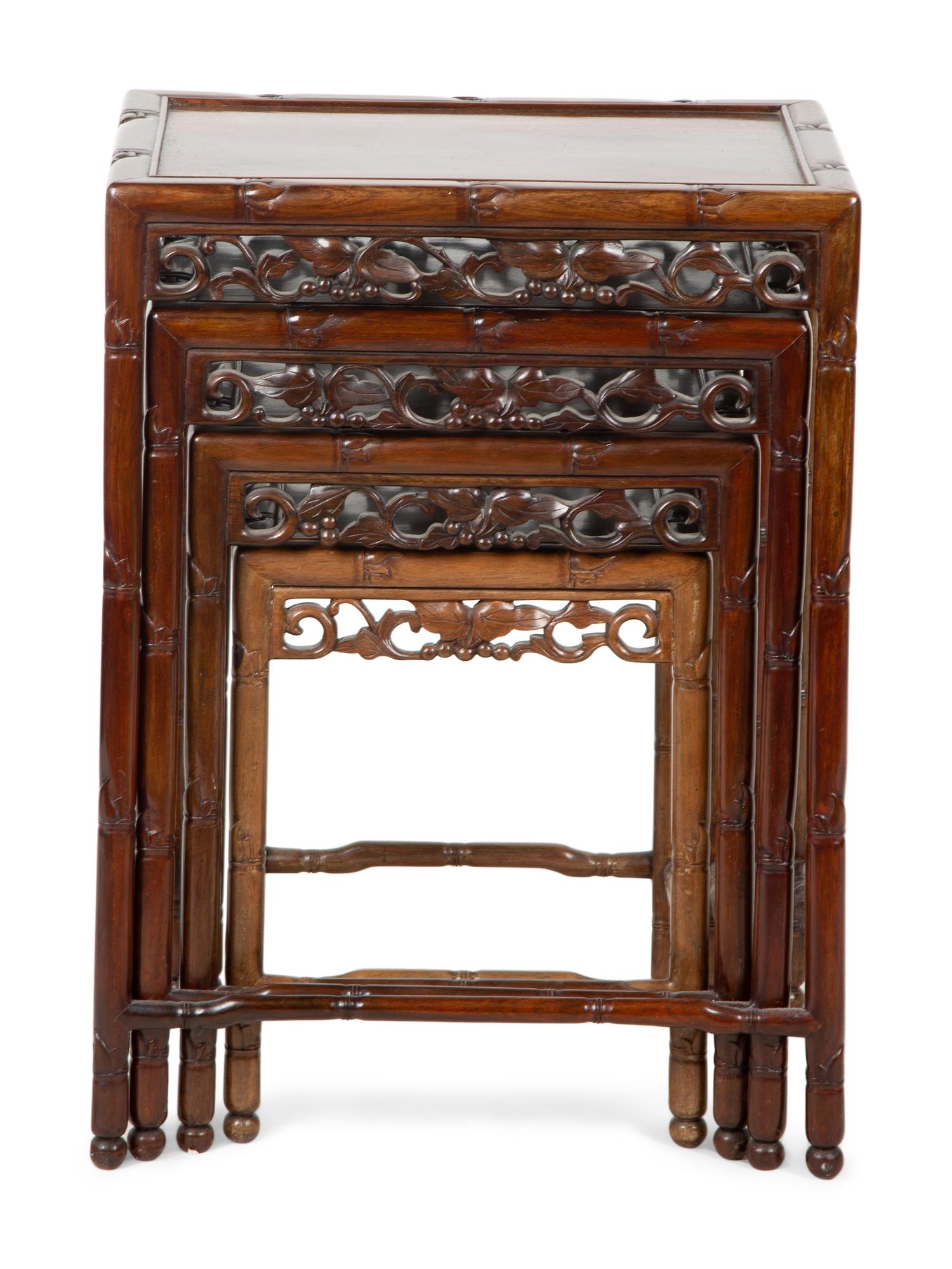 A Chinese Rosewood Nest of Four Tables — 19TH/20TH CENTURY