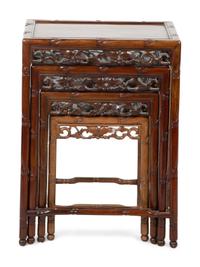 A Chinese Rosewood Nest of Four Tables — 19TH/20TH CENTURY