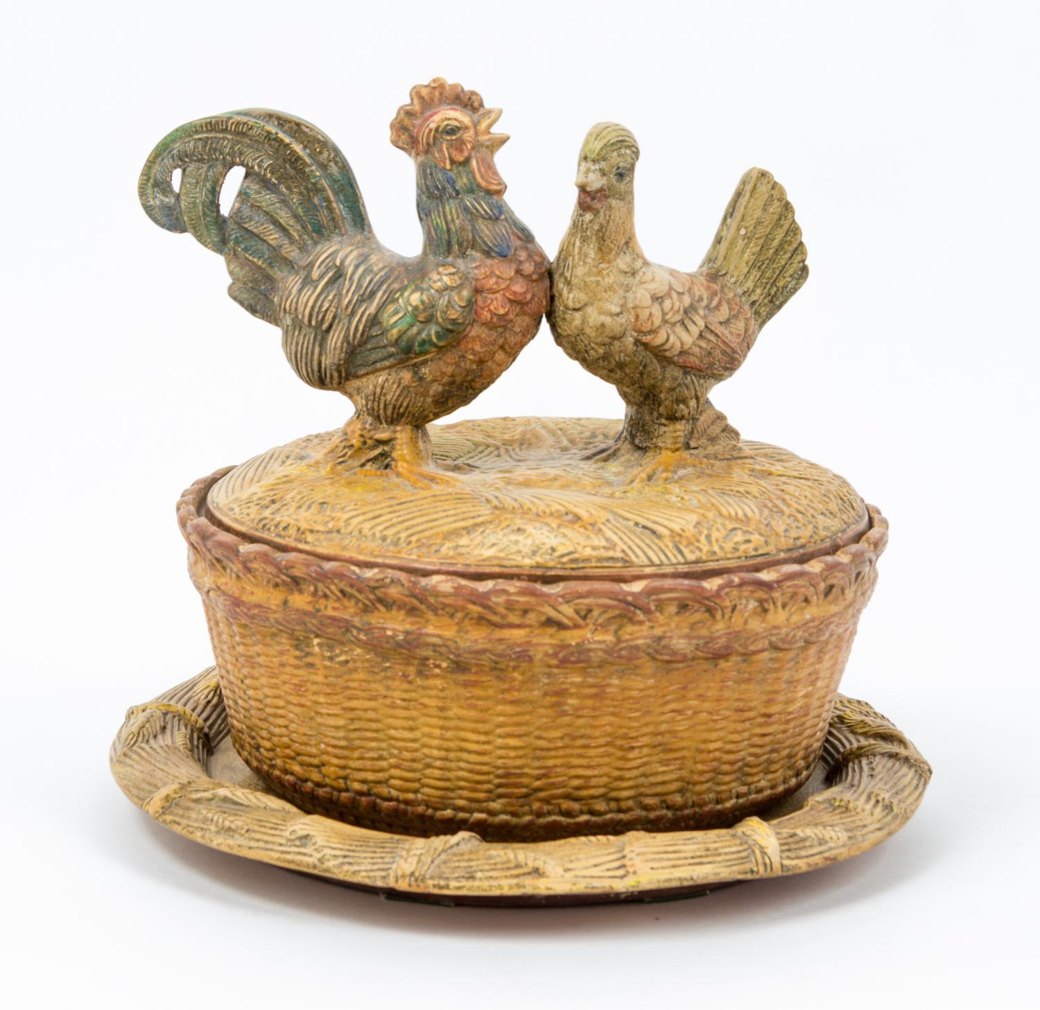 A French Ceramic Covered Dish Height 9 1/4 inches.