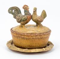 A French Ceramic Covered Dish Height 9 1/4 inches.