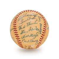 A 1955 All Star Game National League Team Signed Autograph Baseball Featuring Hank Aaron, Ernie Banks and Willie Mays (Beckett Authentication Services Letter BAS Certified)