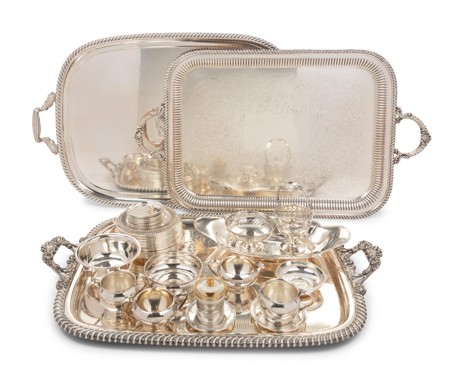 A Collection of American and Mexican Silver Table Articles