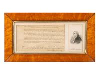 [COLONIAL]. HOPKINSON, Francis (1737-1791). Document signed ("Fras. Hopkinson"), while serving as Judge of the Court of Admiralty of the Commonwealth of Pennsylvania. Philadelphia, 17 December 1787.