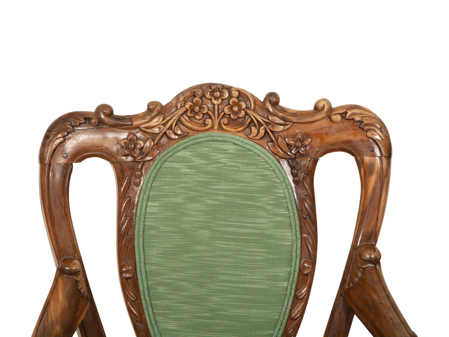 A Pair of Anglo-Colonial Tamarind Wood Armchairs