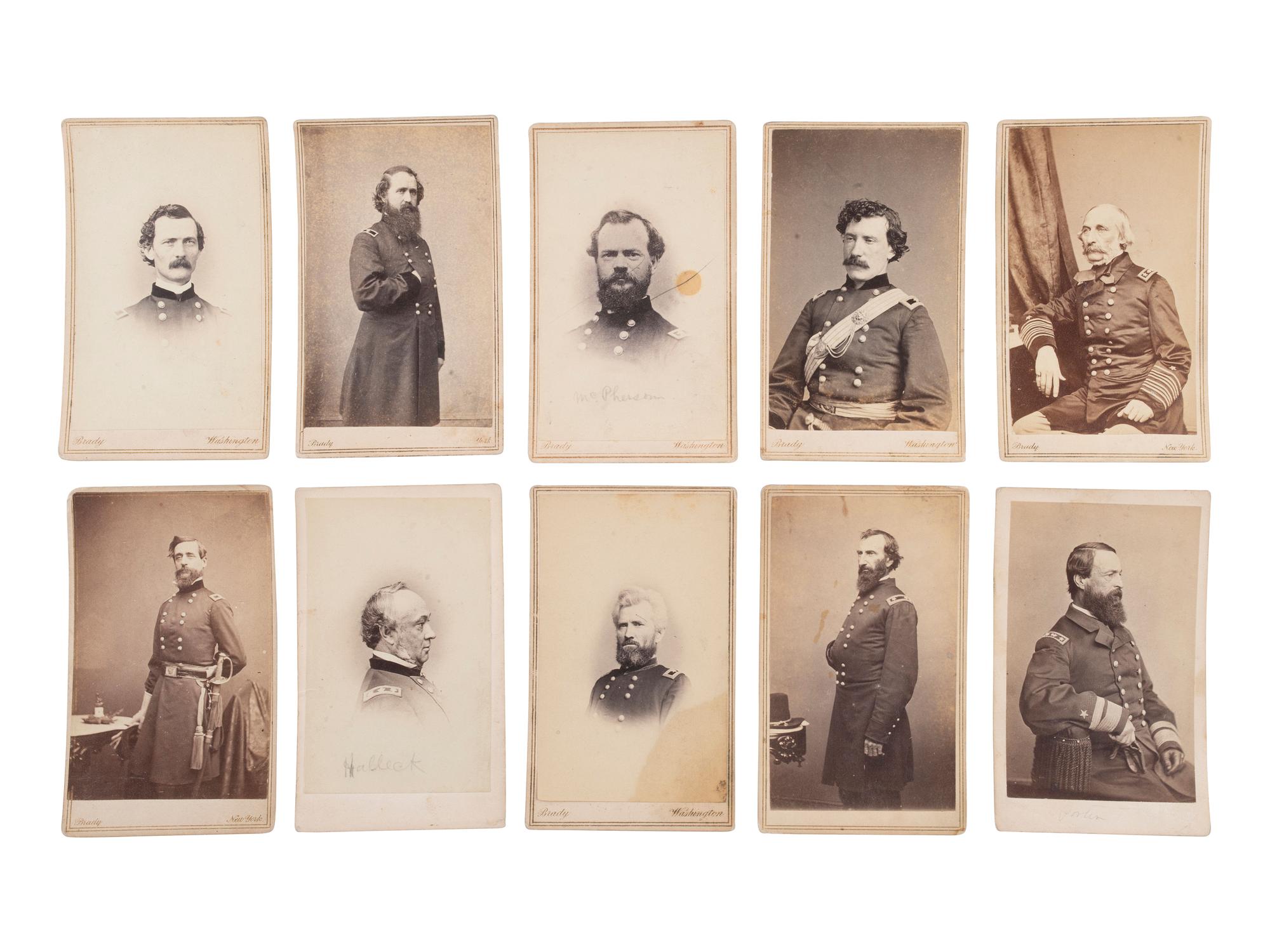 [CIVIL WAR - WESTERN THEATER - TRANS-MISSISSIPPI THEATER]. BRADY, Mathew (1822-1896), photographer. A group of 33 CDVs of Union generals and officers, incl. MCPHERSON, HALLECK, MCCLERNAND, MITCHELL, GILLMORE, MILROY, & FRY.