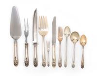 An American Silver Partial Flatware Service, International, Length of longest 10 1/2 inches.