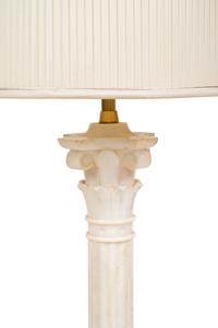 A Carved Marble Columnar Lamp